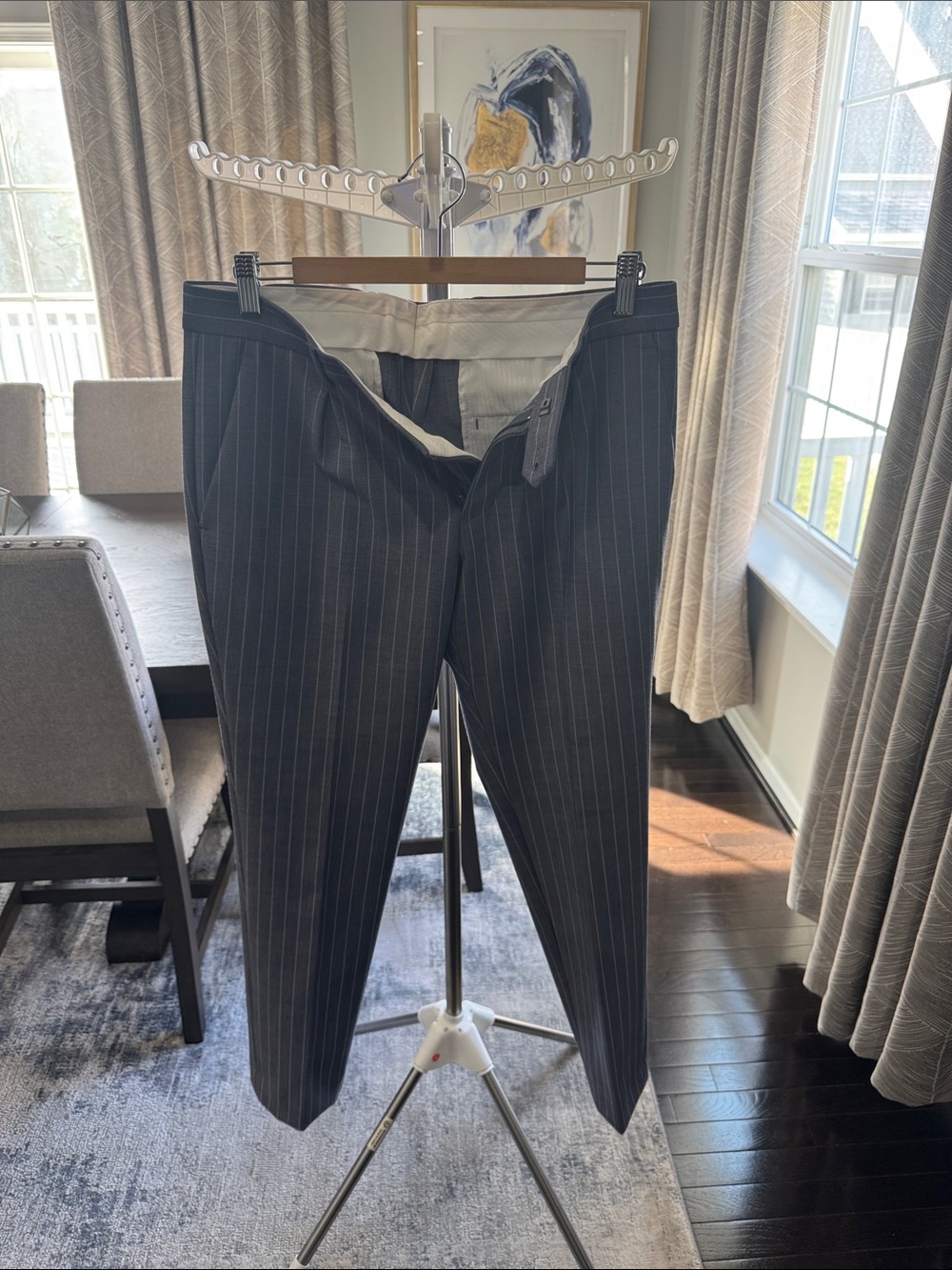 Express Men's Black Pinstripe Dress Pants